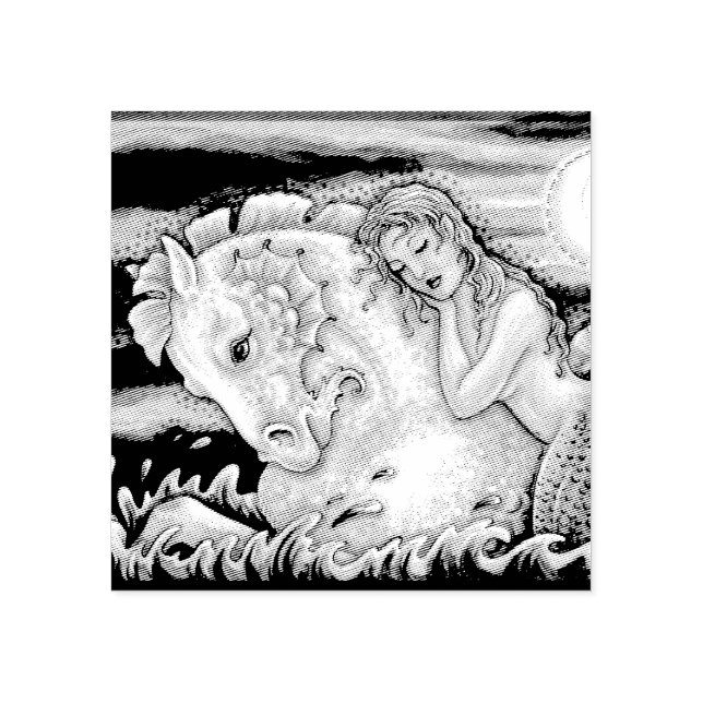 TAMPONS ENCREURS MERMAID SUR LE POMPIER EN CAOUTCHOUC D'IMAGINAIRE  (Impression)