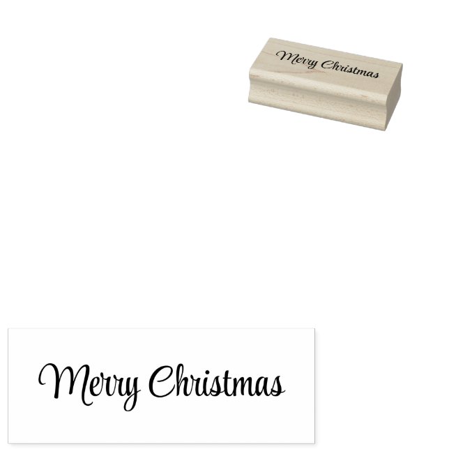 Tampons Encreurs Merry Christmas Cursive Script Text Template (Tamponné)
