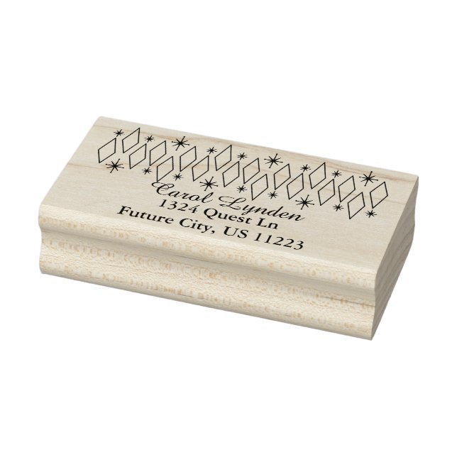 Tampons Encreurs Mid Century Modern Diamonds Starburburts Adresse (Tampon)