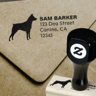 Tampons Encreurs Miniature Pinscher Silhouette Adresse de retour