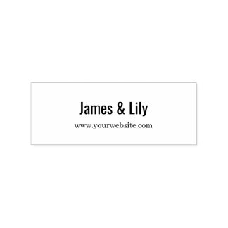 Tampons Encreurs Minimal Business Address Stamp with Name & Website