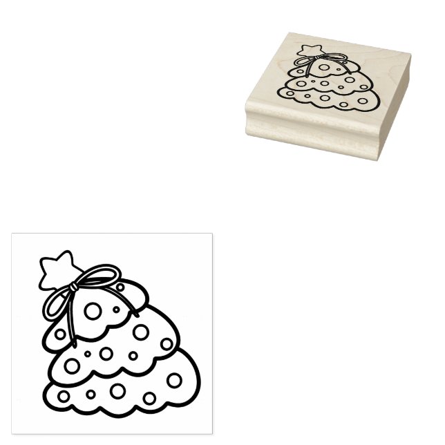 Tampons Encreurs Minimalist Pine Christmas Tree Outline (Tamponné)
