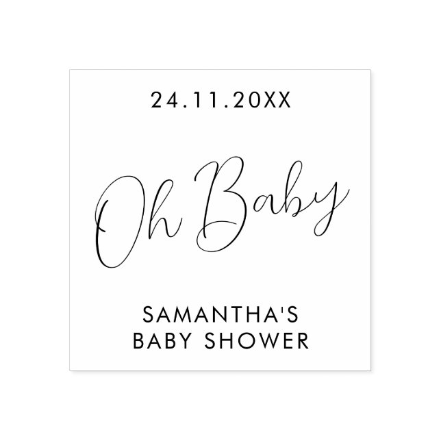 Tampons Encreurs Minimalist Script Oh Baby Shower (Impression)