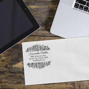 Tampons Encreurs Modern Calligrapy Fleurs sauvages Adresse de retou