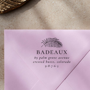 Tampons Encreurs Modern Palm Leave & Family Adresse de retour