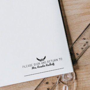 Tampons Encreurs Modern Please Sign and Return Custom Teacher