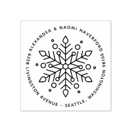 Tampons Encreurs Modern Snowflake Noël Adresse de retour
