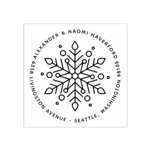 Tampons Encreurs Modern Snowflake Noël Adresse de retour