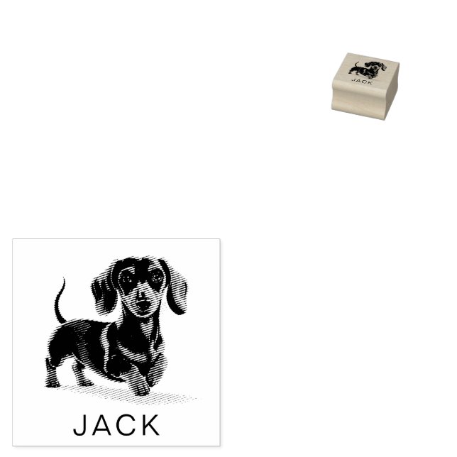 Tampons Encreurs Modern Trendy Personalized Dachshund  (Tamponné)