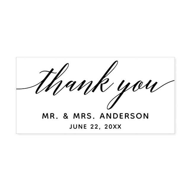 Tampons Encreurs Moderne Calligraphie Script Merci Mariage (Impression)