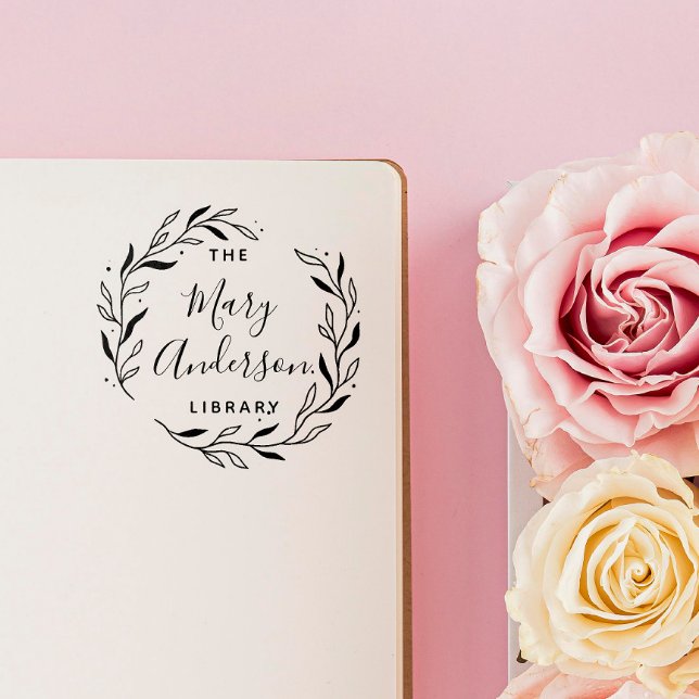 Tampons Encreurs Moderne Feuilles Simple De La Bibliothèque De (Créateur téléchargé)