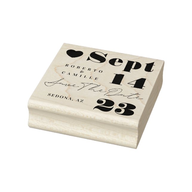 Tampons Encreurs Moderne Minimal Gras Imprimer Mariage Enregistrer  (Tampon)