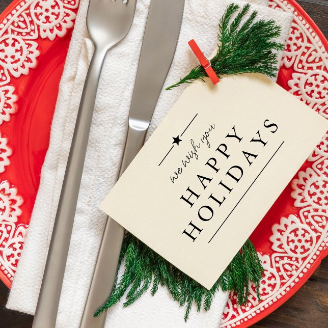 Tampons Encreurs Moderne Nous Vous Souhaitons De Joyeuses Vacances (Modern We Wish You Happy Holidays Rubber Stamp)