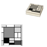 Mondrian Peinture Rouge Plane Jaune Noir Gris Bleu