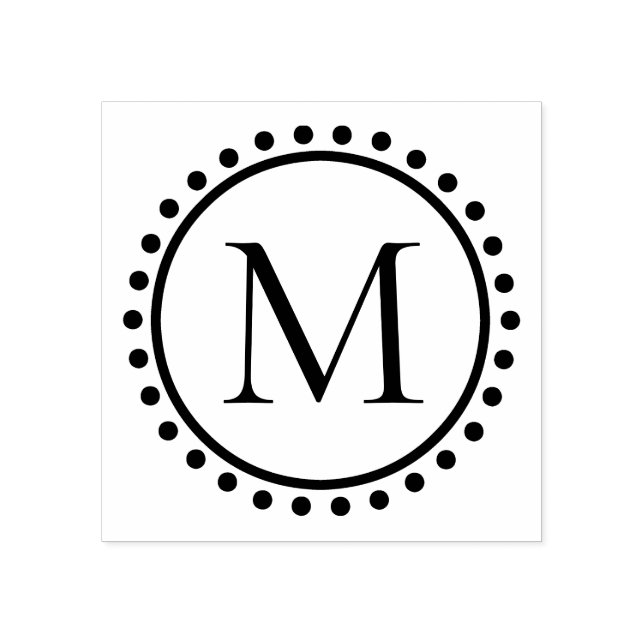 Tampons Encreurs Monogramme à anneaux à points de polka (Impression)