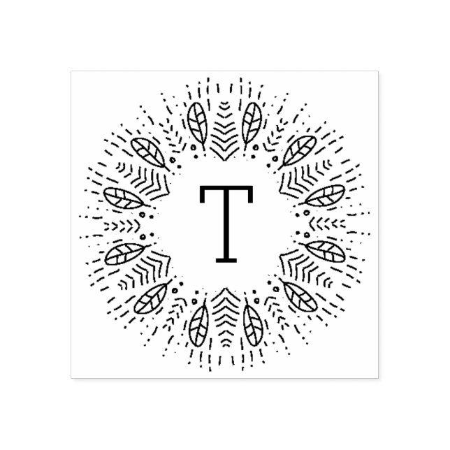 Tampons Encreurs Monogramme à plumes (Impression)