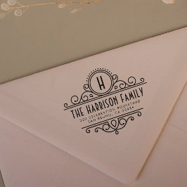 Tampons Encreurs Monogramme Art déco | Nom et adresse de retour per