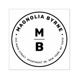 Tampons Encreurs Monogramme circulaire Adresse Timbre en caoutchouc