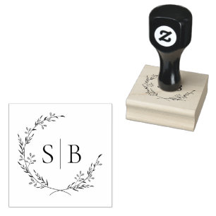 Tampons Encreurs Monogramme de couronne botanique