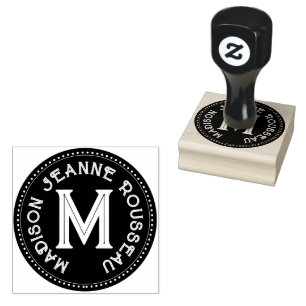 Tampons Encreurs Monogramme de nom initial décoratif