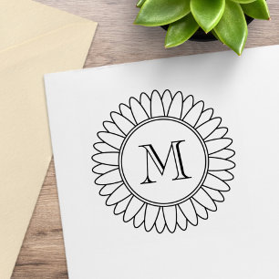 Tampons Encreurs Monogramme de tournesol initial