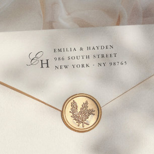 Tampons Encreurs Monogramme de typographie minimale pour adresse de