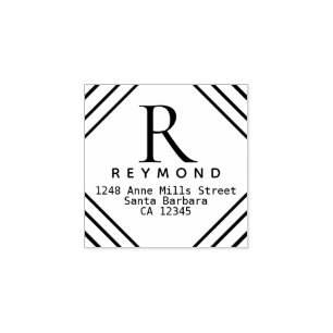 Tampons Encreurs monogramme familial avec adresse de retour