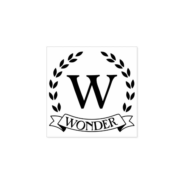 Tampons Encreurs Monogramme Lettrage Circle Frame Nom de famille (Impression)
