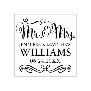Tampons Encreurs Monogramme Mariage manuscrit moderne