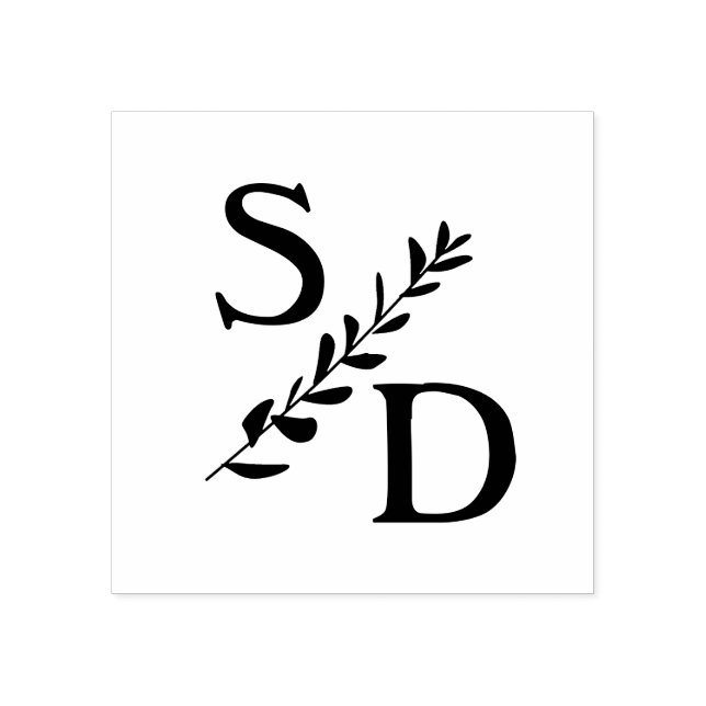 Tampons Encreurs Monogramme mariage simple avec initiales (Impression)