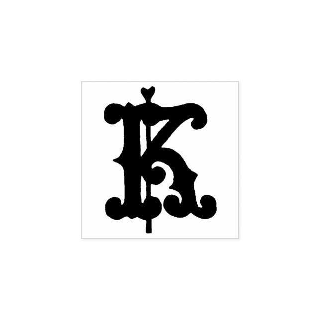 Tampons Encreurs Monogramme médiéval lettre initiale Vintage K (Impression)