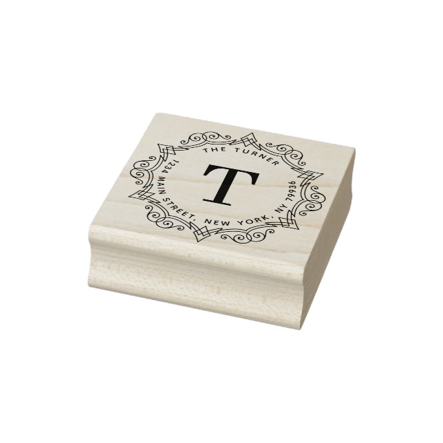 Tampons Encreurs Monogramme moderne - Adresse de retour (Tampon)