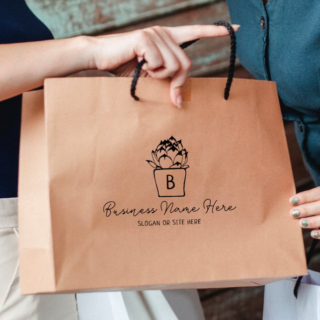 Tampons Encreurs Monogramme moderne Succulent Affaires sur mesure,  (Créateur téléchargé)