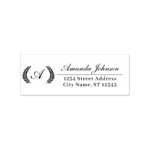 Tampons Encreurs Monogramme Nom de famille RSVP Adresses Laurel Wre