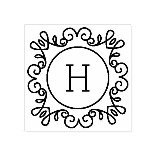 Tampons Encreurs Monogramme Orné Simplement (Impression)