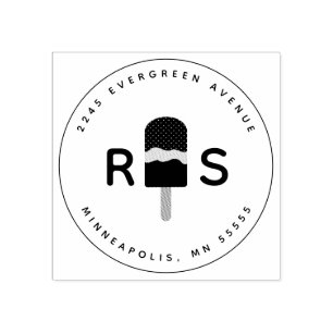 Tampons Encreurs Monogramme personnalisé Fun Popsicle