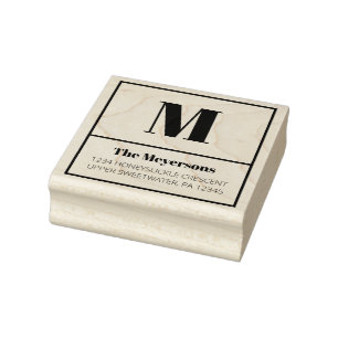 Tampons Encreurs Monogramme propre et moderne Adresse de retour