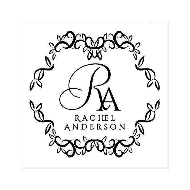 Tampons Encreurs Monogramme romantique (Impression)