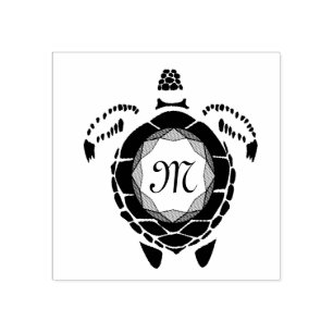 Tampons Encreurs Monogramme silhouette de la tortue noire Diamant