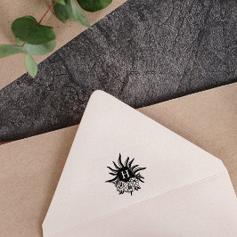 Tampons Encreurs Monogramme simple de fleurs Sun