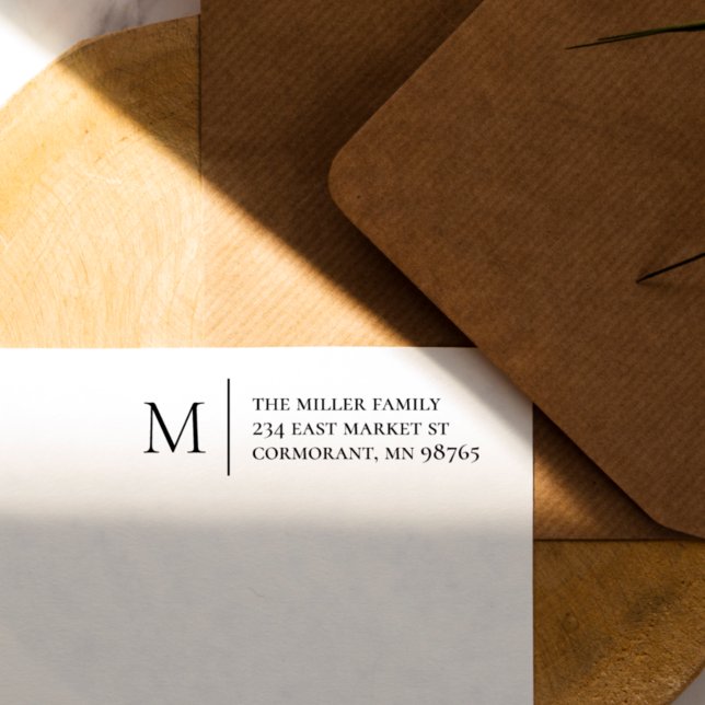 Tampons Encreurs Monogramme simple et adresse de retour (Rubber Stamp Mock-up)