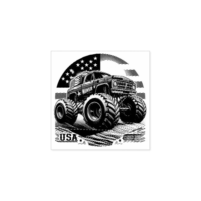 TAMPONS ENCREURS MONSTER TRUCK BOIS ART TIMBRE (Impression)