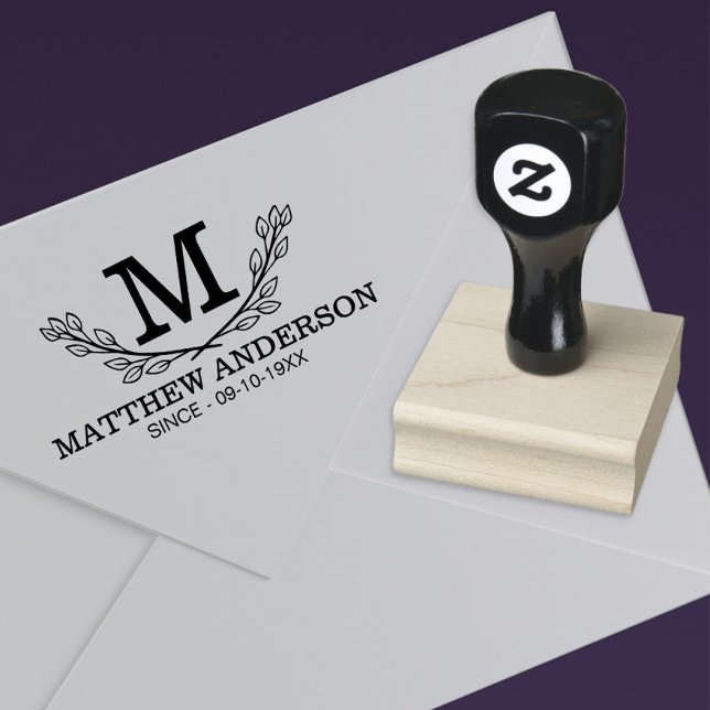 Tampons Encreurs Motif de balle de golf personnalisé Nom Monogramme (Créateur téléchargé)