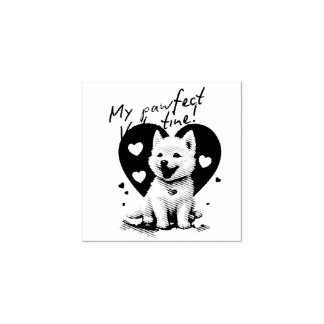 Tampons Encreurs My Pawfect Valentine - adorable chiot Jindo blanc
