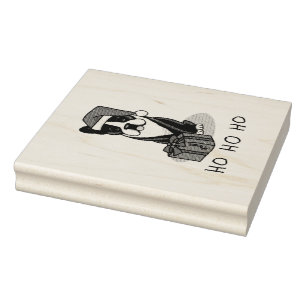 Tampons Encreurs Noël Père Noël Boston Terrier (noir) mignonne