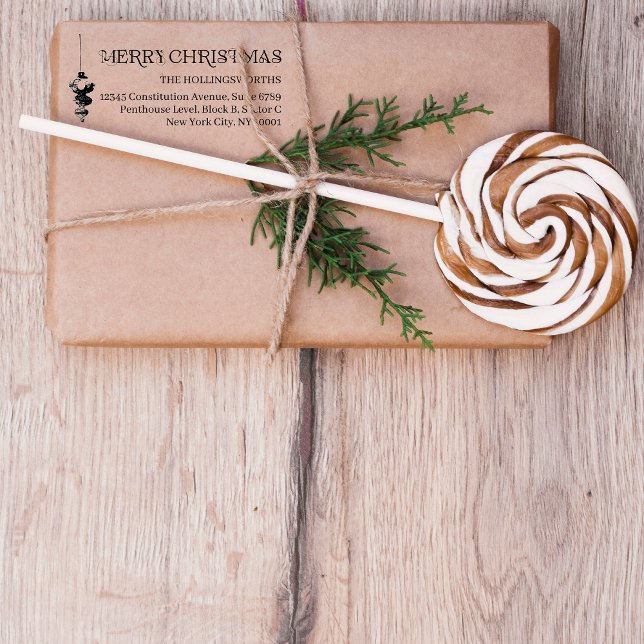 Tampons Encreurs Noël rustique minimal | Adresse de l'expéditeur (Créateur téléchargé)