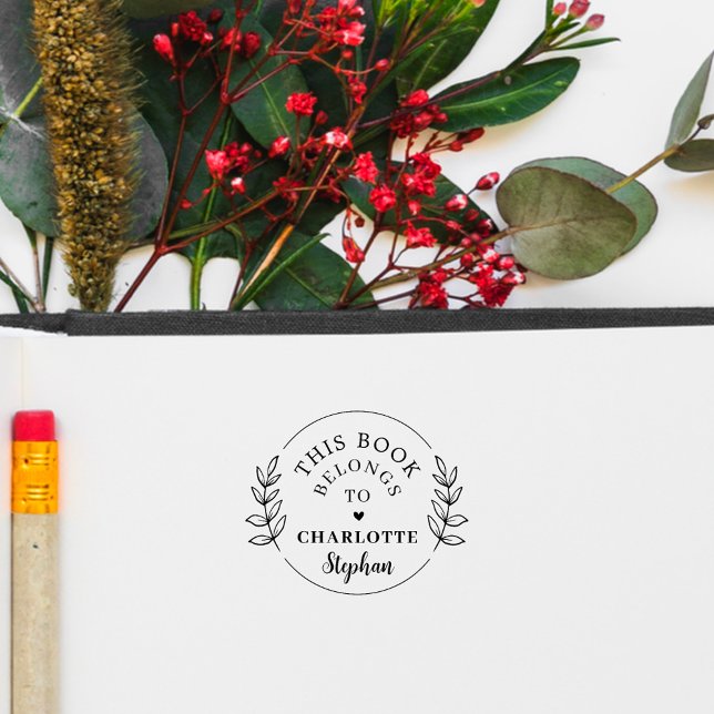 Tampons Encreurs Nom Botanique Moderne Personnalisé Ce Livre Appart (Créateur téléchargé)