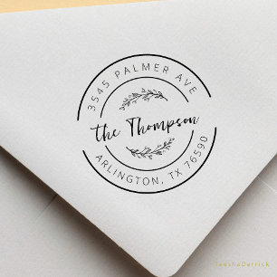 Tampons Encreurs Nom de famille Adresse de retour Vignes Logo Rond