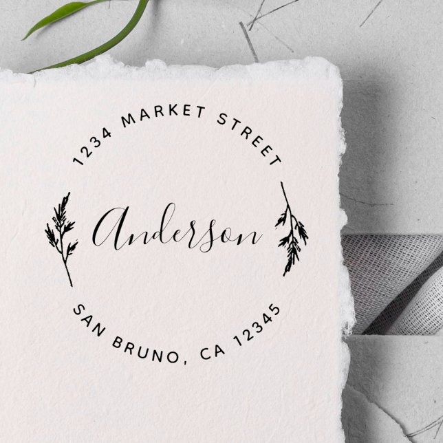 Tampons Encreurs Nom de famille de script personnalisé Adresse de r (Créateur téléchargé)