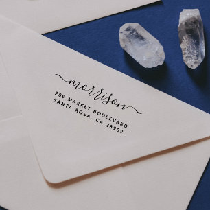 Tampons Encreurs Nom de famille et adresse de retour manuscrits per
